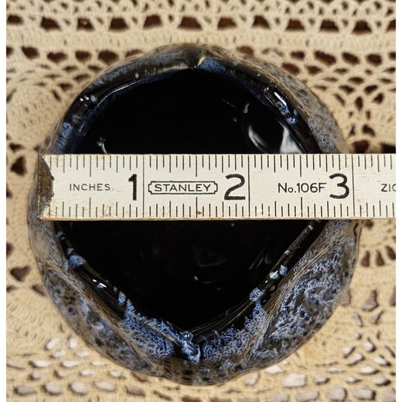 Stunning Signed Anna Van Briggle Pottery Vase Planter Black Tulip w/ Blue Accent - Picture 9 of 9